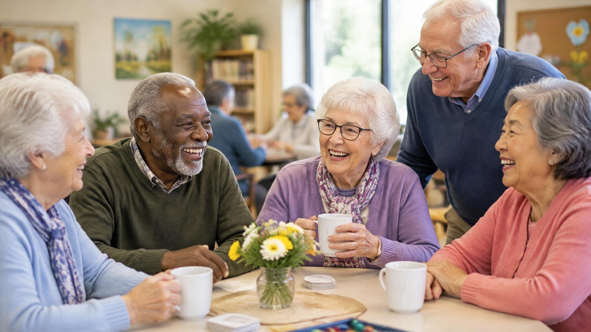 seniors in warm welcoming club