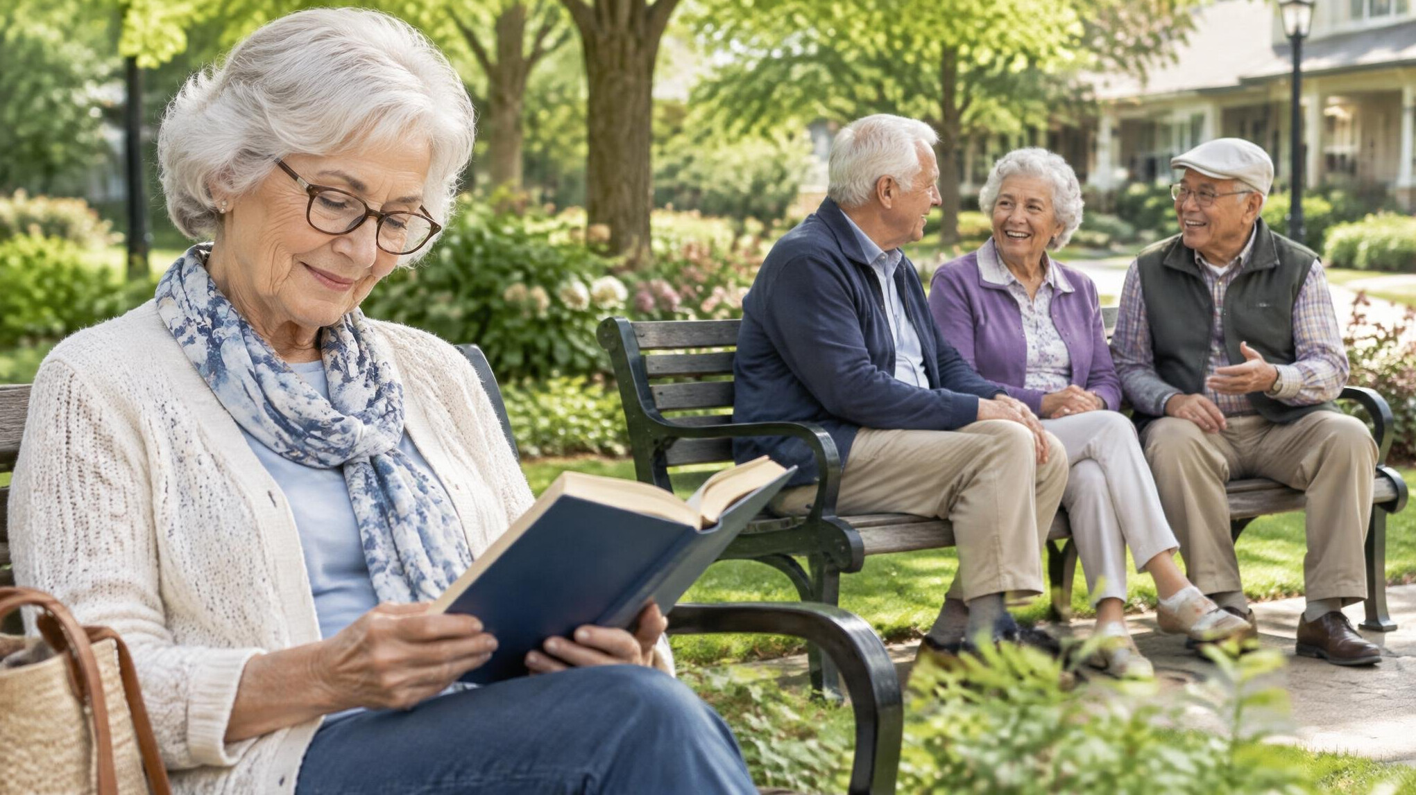 senior woman reading book